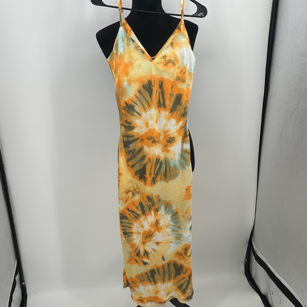 Nasty Gal dress fall Tie-Dye Spaghetti Strap Maxi size 4